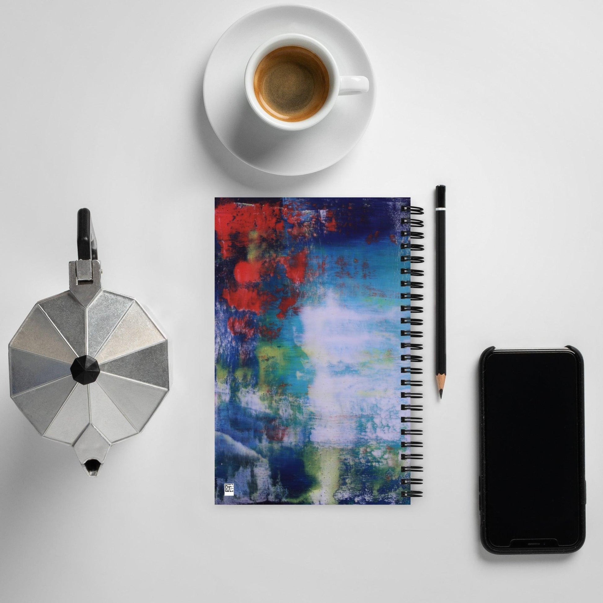 "Autumn Reflections" Spiral notebook-Spiral Notebook - Mike Giannella - Encaustic Painting - Mixed Media Artist - Art Prints