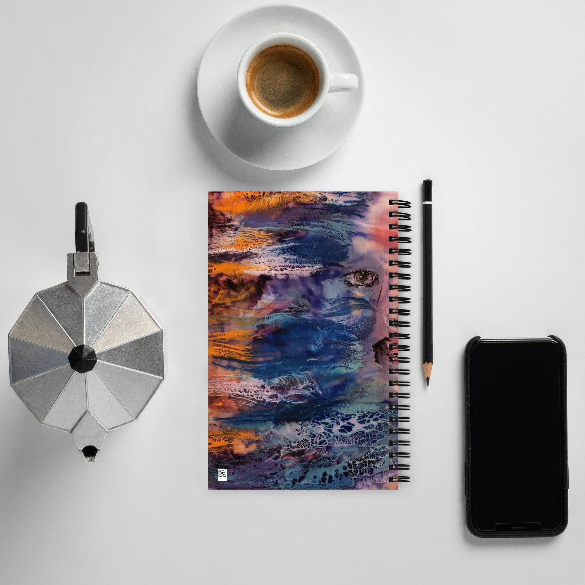 "Faded Memories" Spiral notebook- - Mike Giannella - Encaustic Painting - Mixed Media Artist - Art Prints