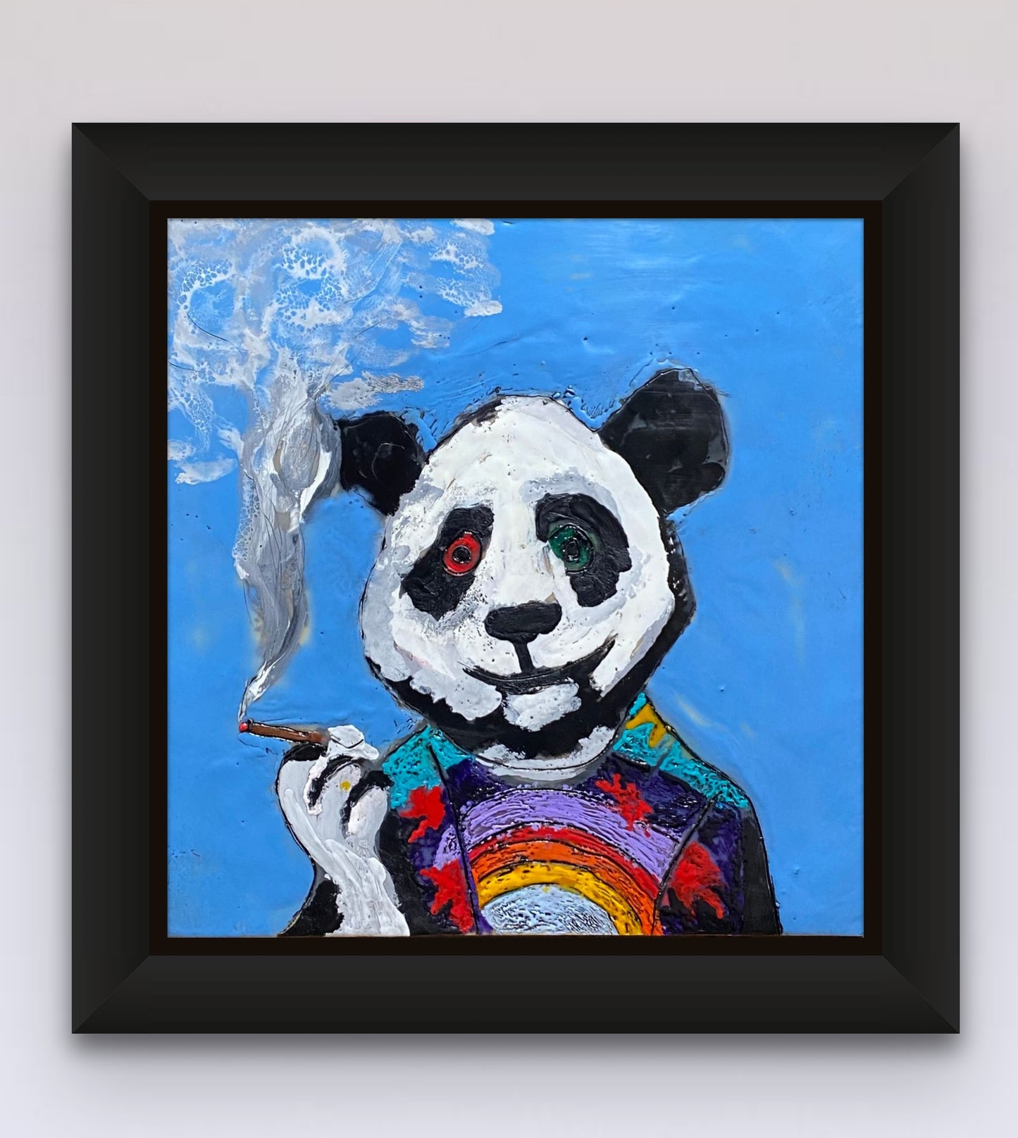 "Panda Madness" | Framed Example | Mixed Media Artist