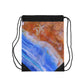 "Seascape" Drawstring Bag-Bags - Mike Giannella - Encaustic Painting - Mixed Media Artist - Art Prints