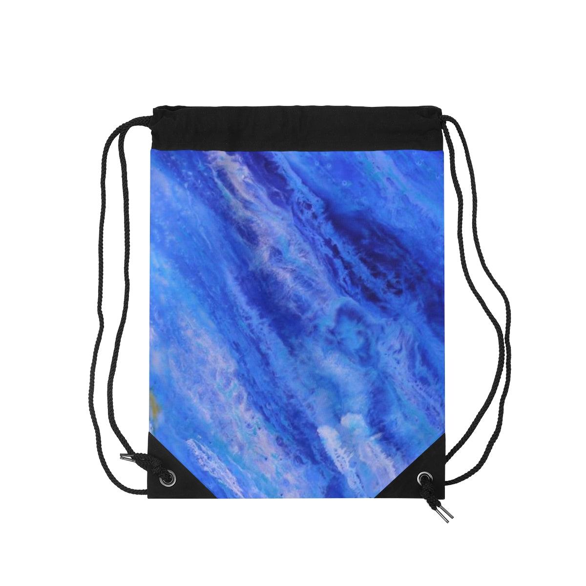 "Seascape" Drawstring Bag-Bags - Mike Giannella - Encaustic Painting - Mixed Media Artist - Art Prints
