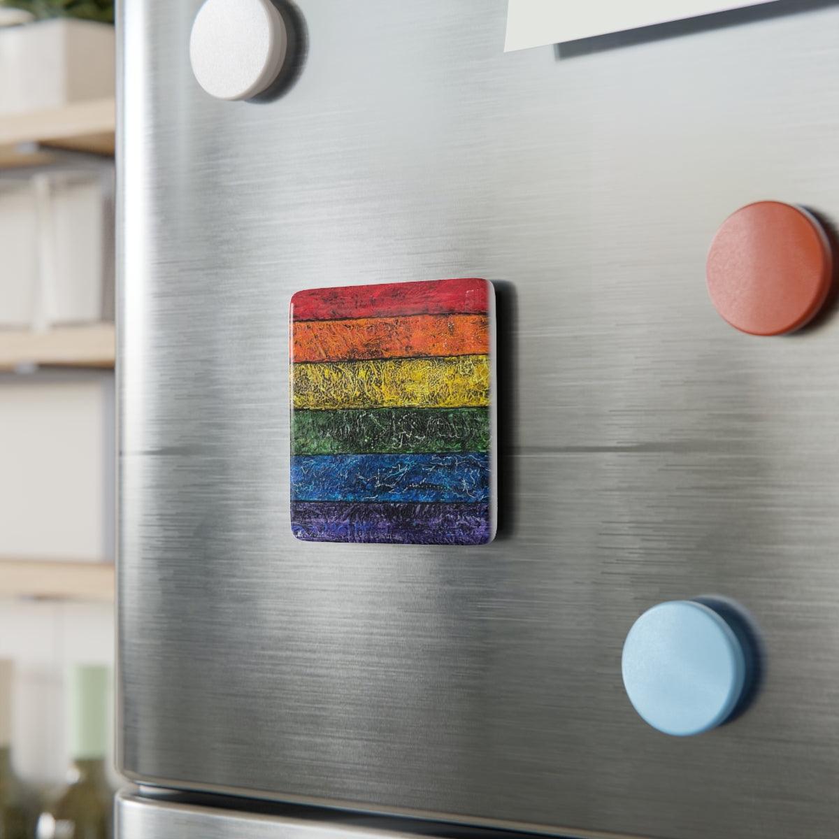 "Stonewall" Porcelain Magnet, Square-Home Decor - Mike Giannella - Encaustic Painting - Mixed Media Artist - Art Prints