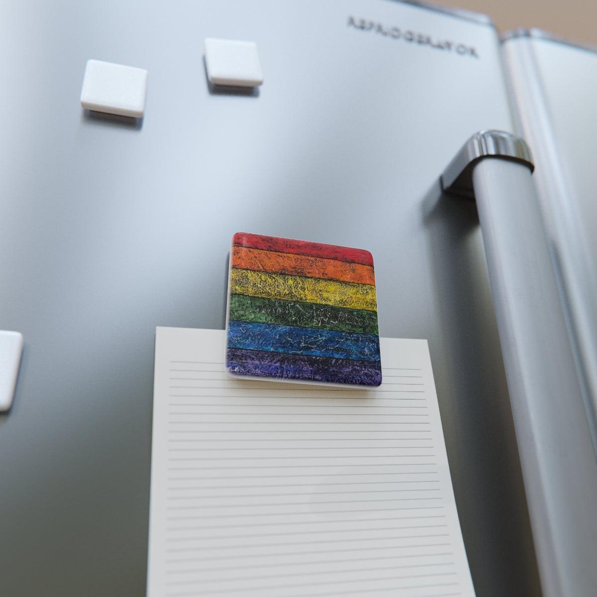 "Stonewall" Porcelain Magnet, Square-Home Decor - Mike Giannella - Encaustic Painting - Mixed Media Artist - Art Prints