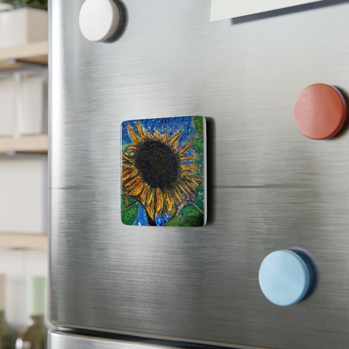 "Summer In Italy" Porcelain Magnet, Square-Home Decor - Mike Giannella - Encaustic Painting - Mixed Media Artist - Art Prints
