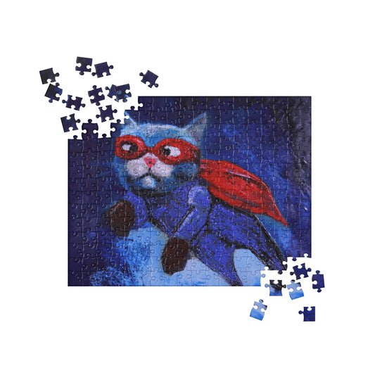 "Super Kitty" Jigsaw puzzle- - Mike Giannella - Encaustic Painting - Mixed Media Artist - Art Prints