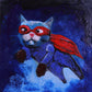 Super Kitty-Painting - Mike Giannella - Encaustic Painting - Mixed Media Artist - Art Prints