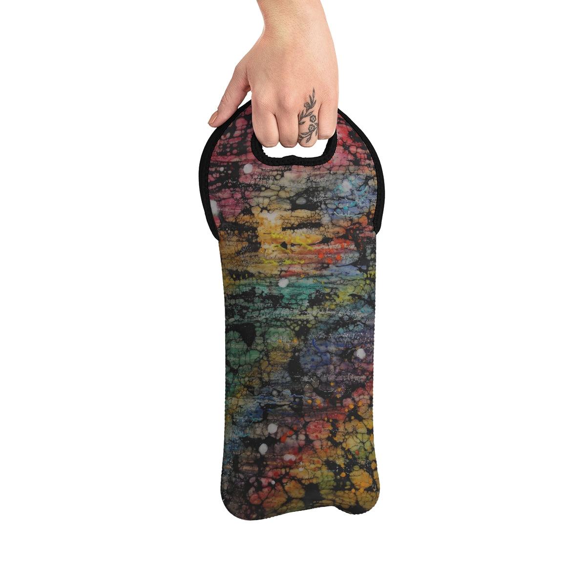 "Synapse 2" Wine Tote Bag-Accessories - Mike Giannella - Encaustic Painting - Mixed Media Artist - Art Prints