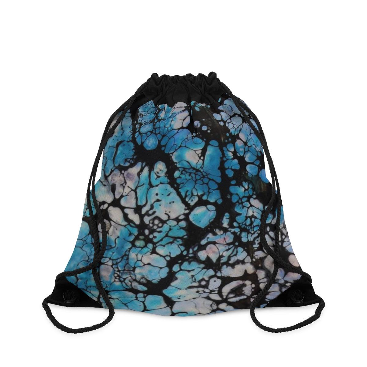 "Synapse" Drawstring Bag-Bags - Mike Giannella - Encaustic Painting - Mixed Media Artist - Art Prints